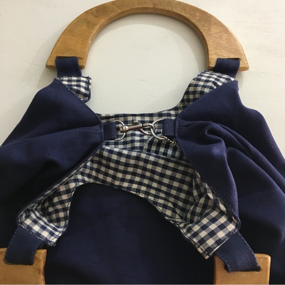 Reversible Slouchy Bag with Wood Handles - Picture 13 of 16